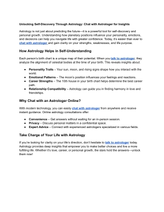 Unlocking Self-Discovery Through Astrology_ Chat with Astrologer for Insights