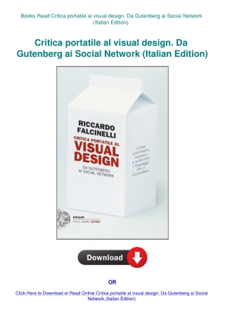 Books Read Critica portatile al visual design. Da Gutenberg ai Social Network (Italian Edition)