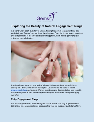 Exploring the Beauty of Natural Engagement Rings