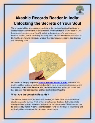 Akashic Records Reader in India