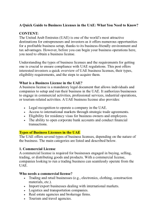 Types of Business License UAE - Nimbus