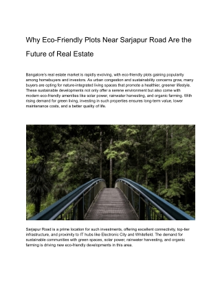 Invest in SPA Eco City Sarjapur | SPA Group