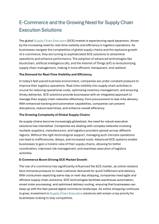 Supply Chain Execution