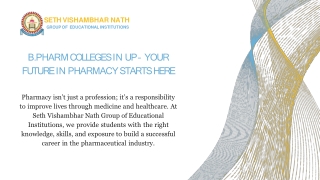 B.Pharm Colleges in UP – Your Future in Pharmacy Starts Here