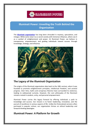 ILLUMINATI power Official Website