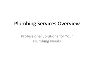 Plumbing Services