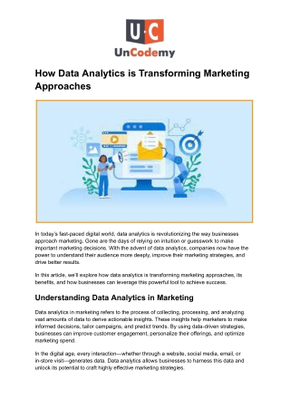 How Data Analytics is Transforming Marketing Approaches
