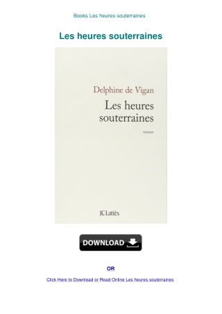 Books  Les heures souterraines