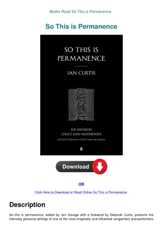 Books Read So This is Permanence
