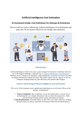 AI Investment Guide: Cost Estimation for Startups & Enterprises