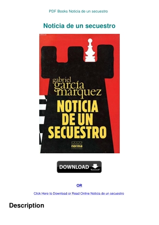 PDF Books Noticia de un secuestro