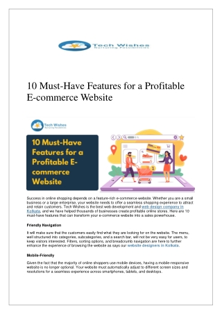 10 Must-Have Features for a Profitable E-commerce Website