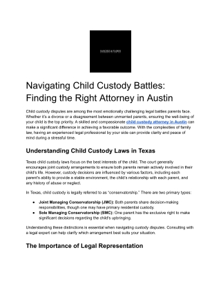 Navigating Child Custody Battles_ Finding the Right Attorney in Austin