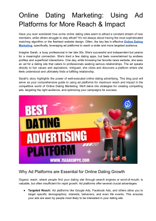 Online Dating Marketing: Using Ad Platforms for More Reach & Impact