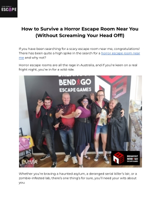 How to Survive a Horror Escape Room Near You (Without Screaming Your Head Off!)