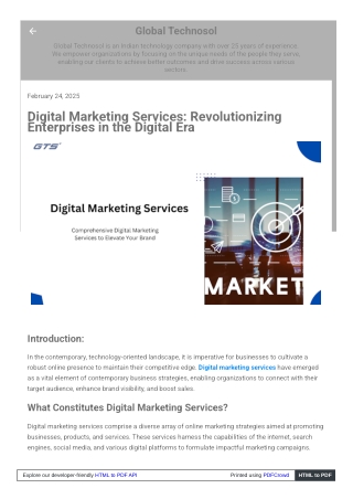 Digital Marketing Services: Revolutionizing Enterprises in the Digital Era