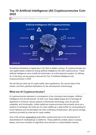 Top 10 Artificial Intelligence AI Cryptocurrencies Coin 2025