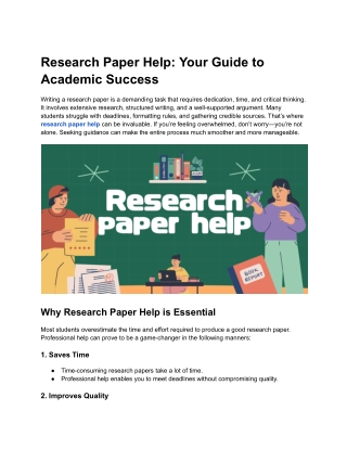 Research Paper Help: Your Guide to Academic Success
