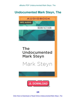 eBooks PDF Undocumented Mark Steyn  The