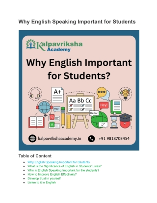 The Importance of English for Students – Key to Success