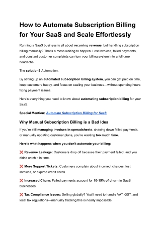 How to Automate Subscription Billing for Your SaaS and Scale Effortlessly