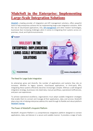 MuleSoft Course Online - MuleSoft Training online