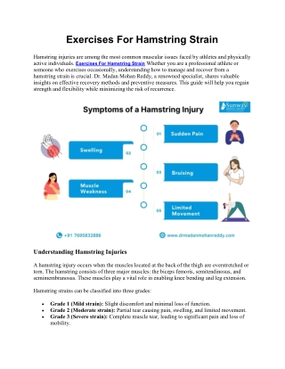 Exercises For Hamstring Strain