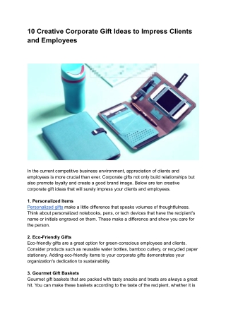 10 Creative Corporate Gift Ideas to Impress Clients and Employees