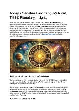Today's Sanatan Panchang_ Muhurat, Tithi & Planetary Insights