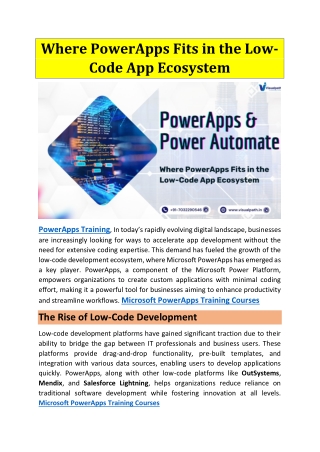 Microsoft PowerApps Training Courses | PowerApps Training in Chennai