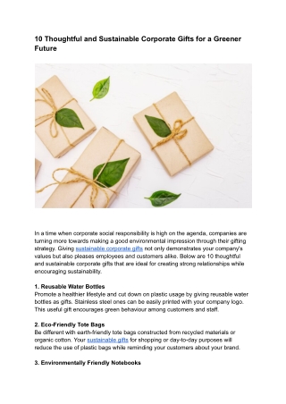 10 Thoughtful and Sustainable Corporate Gifts for a Greener Future