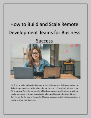 How to Build and Scale Remote Development Teams for Business Success