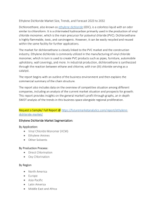 Ethylene Dichloride Market Size, Trends, and Forecast 2023 to 2032