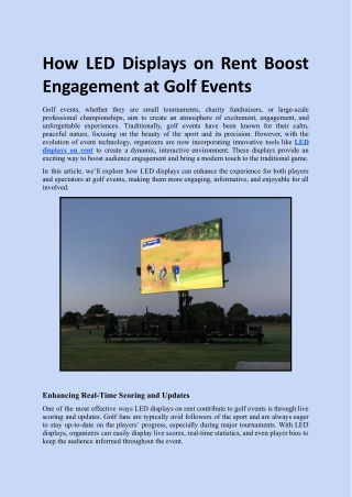 How LED Displays on Rent Boost Engagement at Golf Events.docx