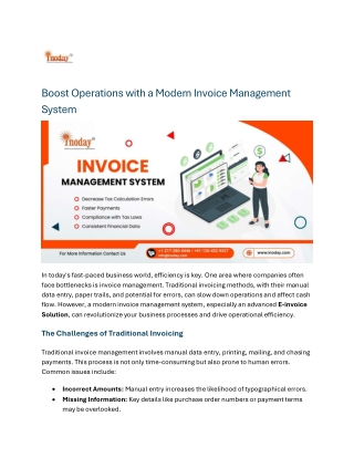 Boost Operations with a Modern Invoice Management System