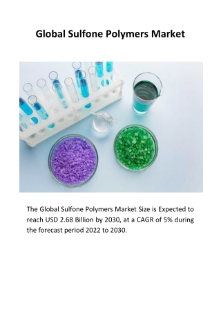 Global Sulfone Polymers Market