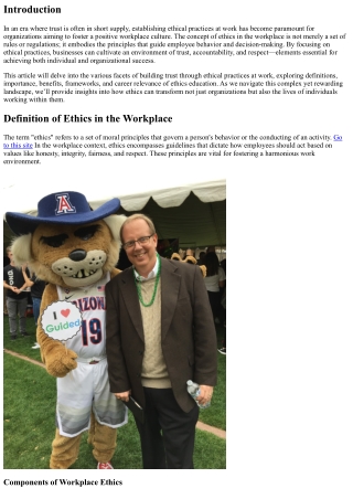 Building Trust Through Ethical Practices at Work