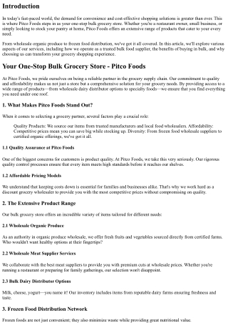 Your One-Stop Bulk Grocery Store - Pitco Foods