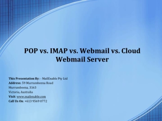 POP vs. IMAP vs. Webmail vs. Cloud Webmail Server