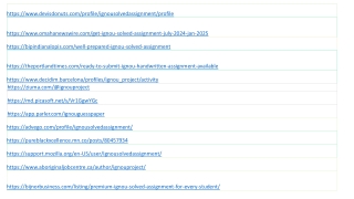 Ignou Solved Assignment