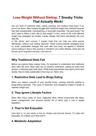 Lose Weight Without Dieting 7 Sneaky Tricks That Actually Work