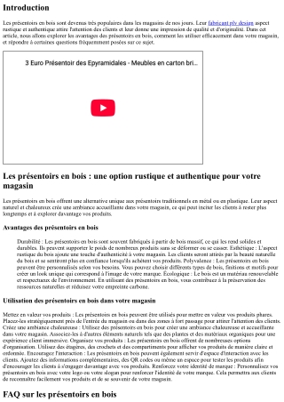 Les présentoirs en bois : une option rustique et authentique pour votre magasin