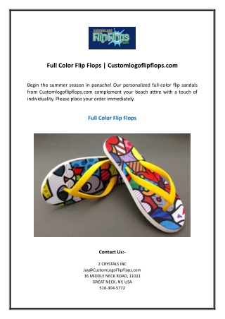 Full Color Flip Flops | Customlogoflipflops.com