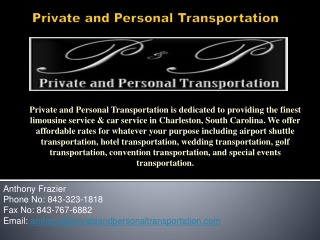 Private and Personal Transportation