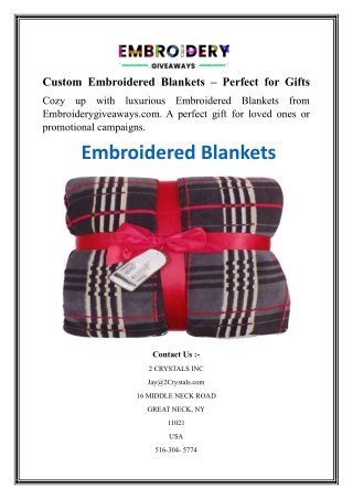 Custom Embroidered Blankets – Perfect for Gifts