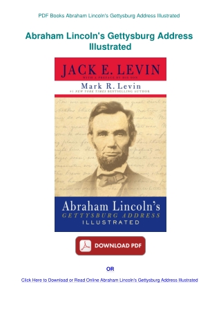 PDF Books Abraham Lincoln's Gettysburg Address Illustrated