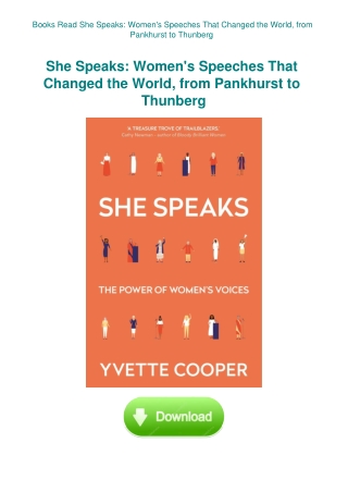 Books Read She Speaks Women's Speeches That Changed the World  from Pankhurst to Thunberg