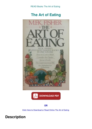 READ Books The Art of Eating