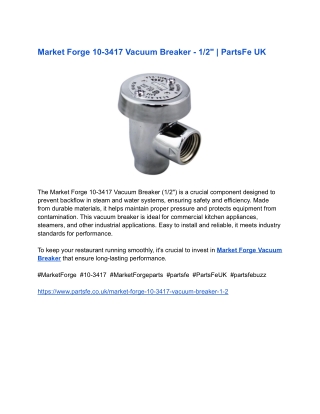 Market Forge 10-3417 Vacuum Breaker - 1_2_ _ PartsFe UK
