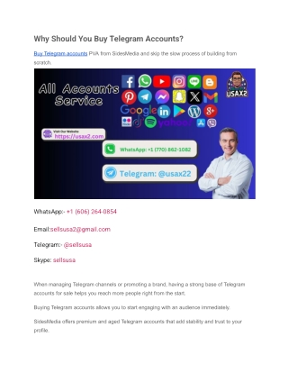 Why Should You Buy Telegram Accounts
